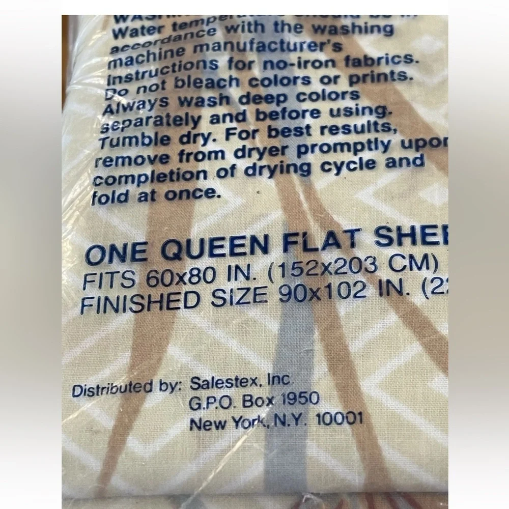 🆕Vintage 1970s Floral Queen Flat Sheet NOS no iron percale 50/50‎ cotton poly